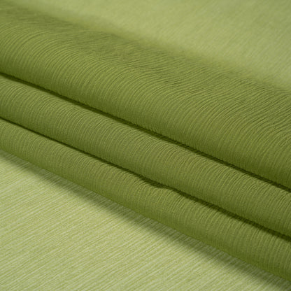 Crinkled Silk Chiffon - Pesto Green - Premium Collection