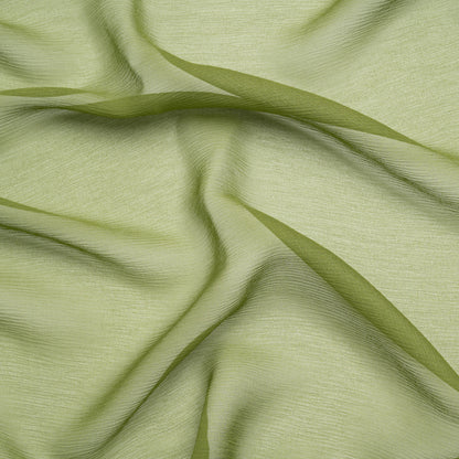 Crinkled Silk Chiffon - Pesto Green - Premium Collection