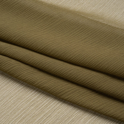 Crinkled Silk Chiffon - Olive Green - Premium Collection