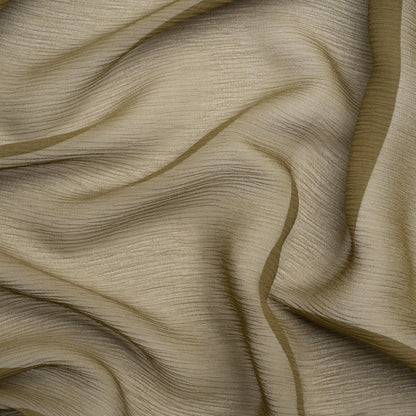 Crinkled Silk Chiffon - Olive Green - Premium Collection