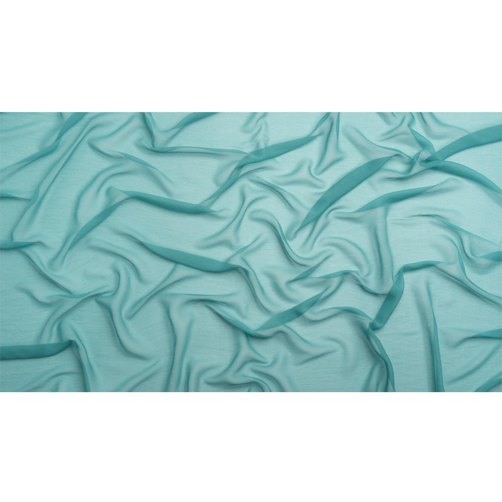 Crinkled Silk Chiffon - Colonial Blue - Premium Collection