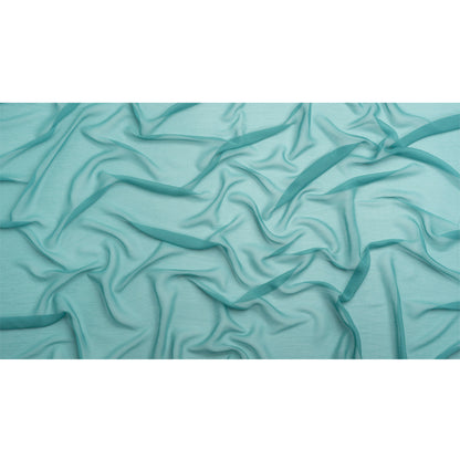 Crinkled Silk Chiffon - Colonial Blue - Premium Collection