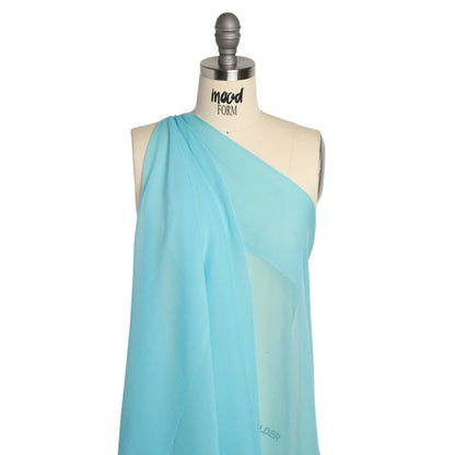 Crinkled Silk Chiffon - Angel Blue - Premium Collection