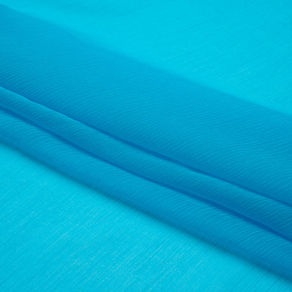 Crinkled Silk Chiffon - Horizon Blue - Premium Collection