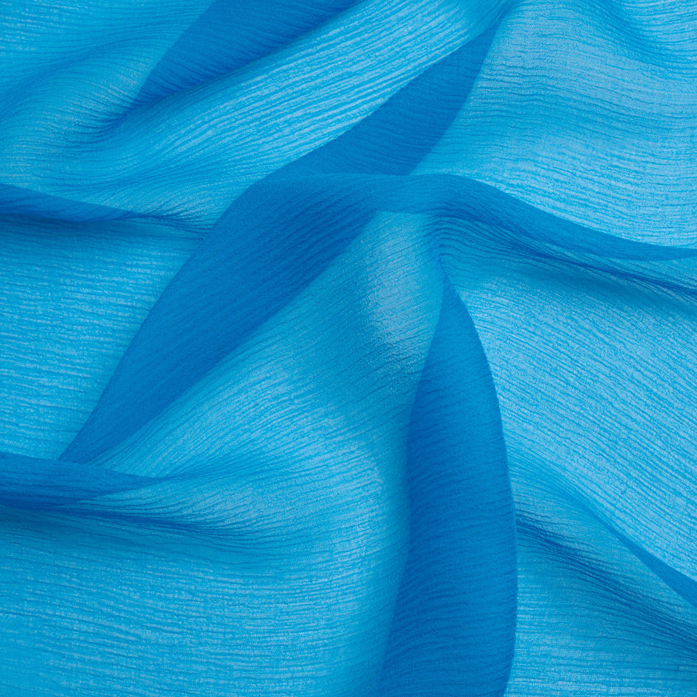 Crinkled Silk Chiffon - Directoire Blue - Premium Collection