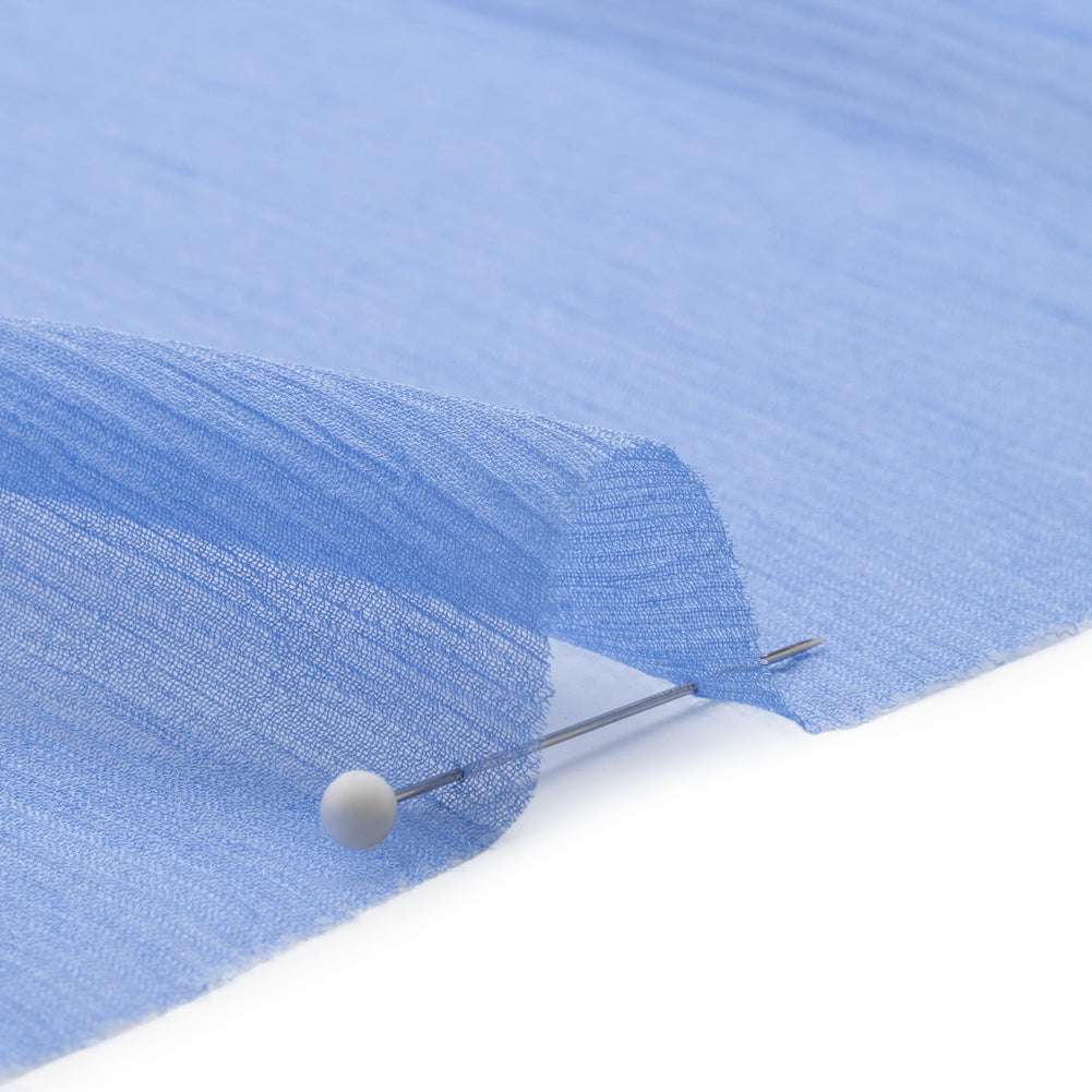 Crinkled Silk Chiffon - Regatta Blue - Premium Collection - Detail
