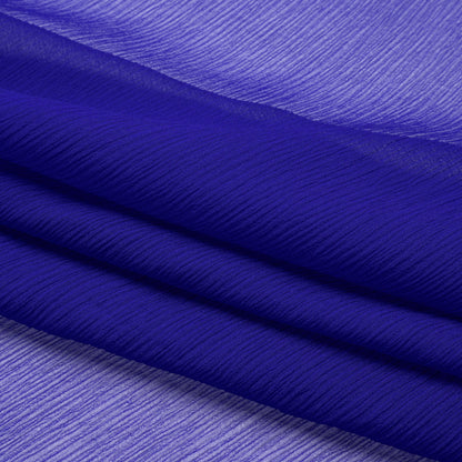 Crinkled Silk Chiffon - Mazarine Blue - Premium Collection