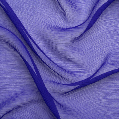 Crinkled Silk Chiffon - Mazarine Blue - Premium Collection