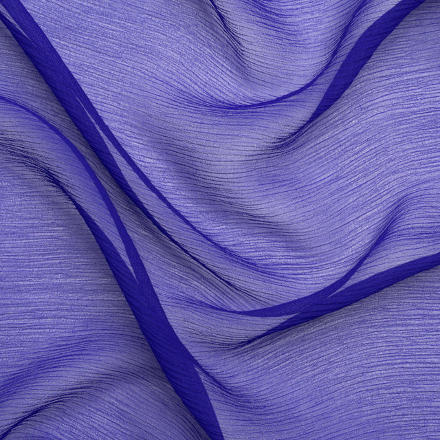 Crinkled Silk Chiffon - Mazarine Blue - Premium Collection