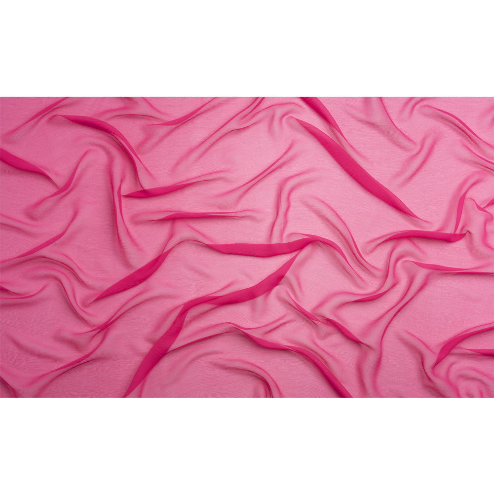 Crinkled Silk Chiffon - Beetroot - Premium Collection