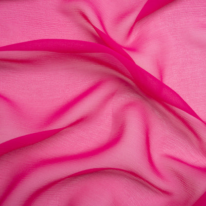 Crinkled Silk Chiffon - Magenta Haze - Premium Collection