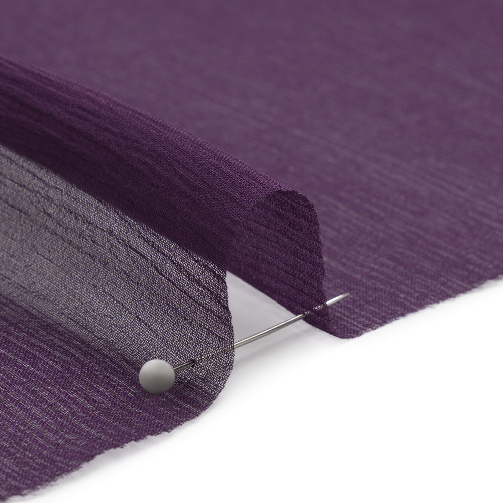 Crinkled Silk Chiffon - Blackberry - Premium Collection