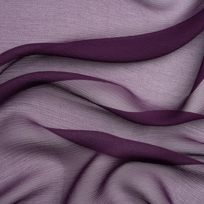 Crinkled Silk Chiffon - Blackberry - Premium Collection