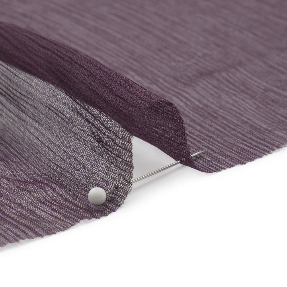 Crinkled Silk Chiffon - Eggplant - Premium Collection