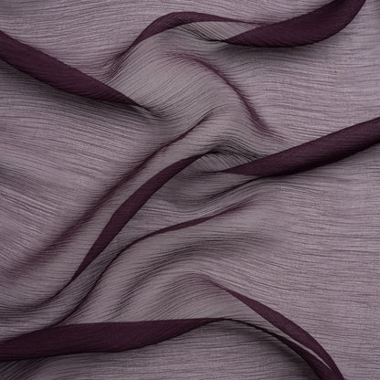 Crinkled Silk Chiffon - Eggplant - Premium Collection