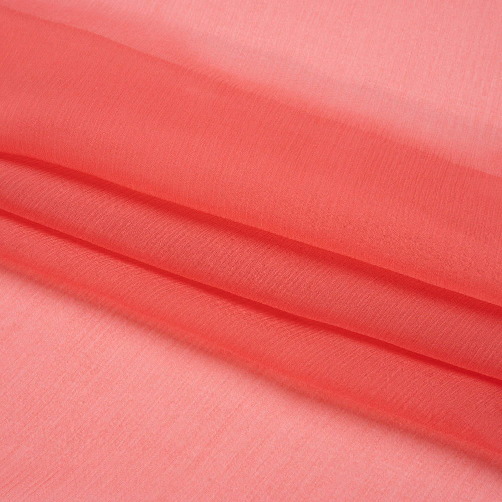 Crinkled Silk Chiffon - Salmon - Premium Collection