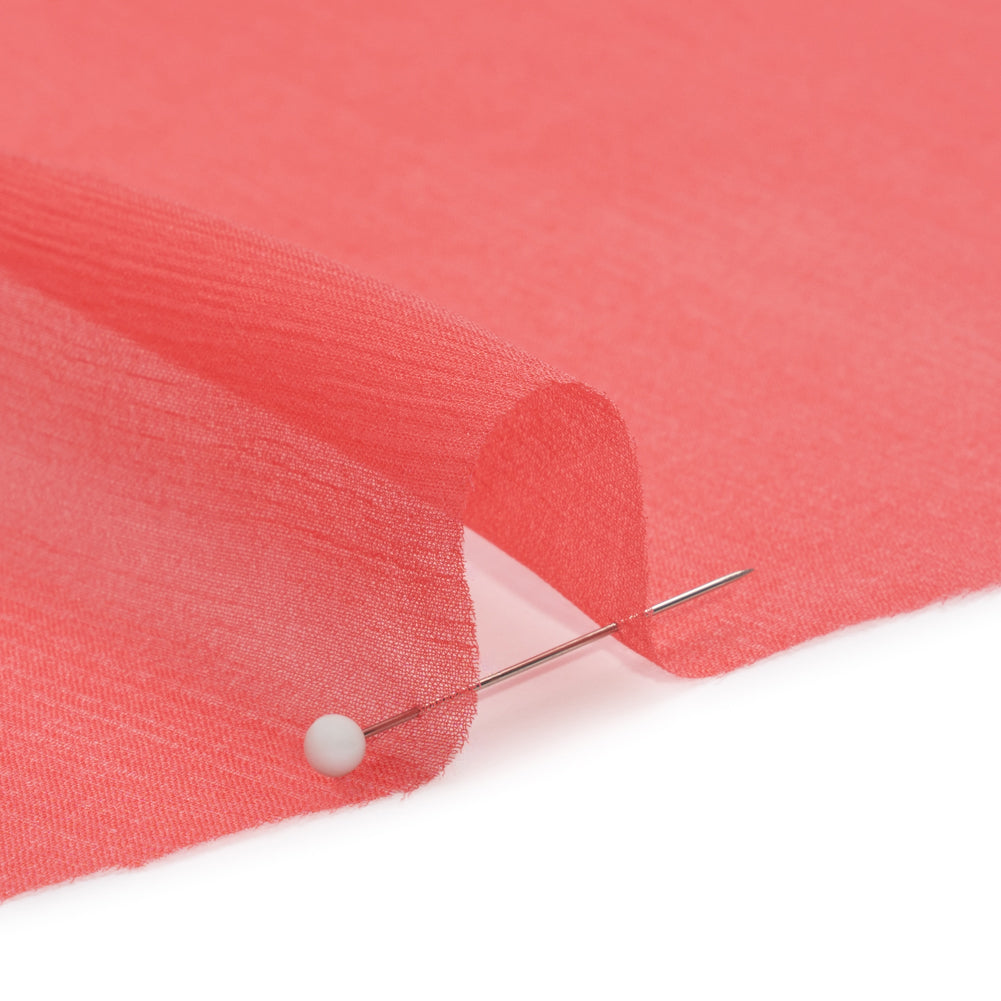 Crinkled Silk Chiffon - Salmon - Premium Collection
