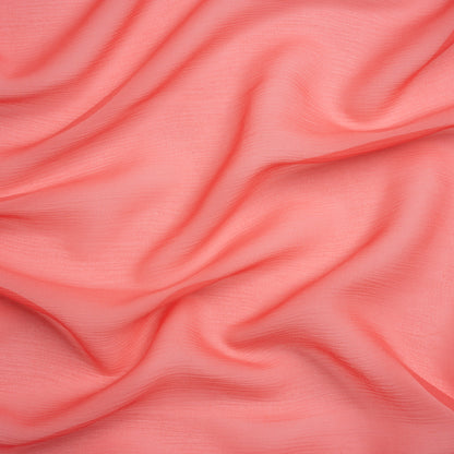 Crinkled Silk Chiffon - Salmon - Premium Collection