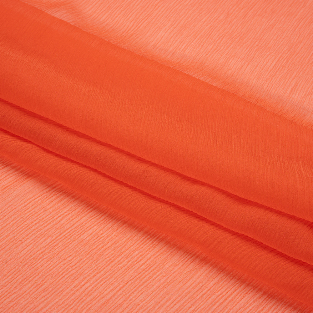 Crinkled Silk Chiffon - Mandarin - Premium Collection