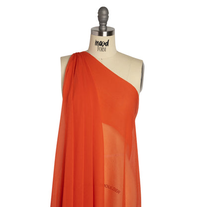 Crinkled Silk Chiffon - Mandarin - Premium Collection