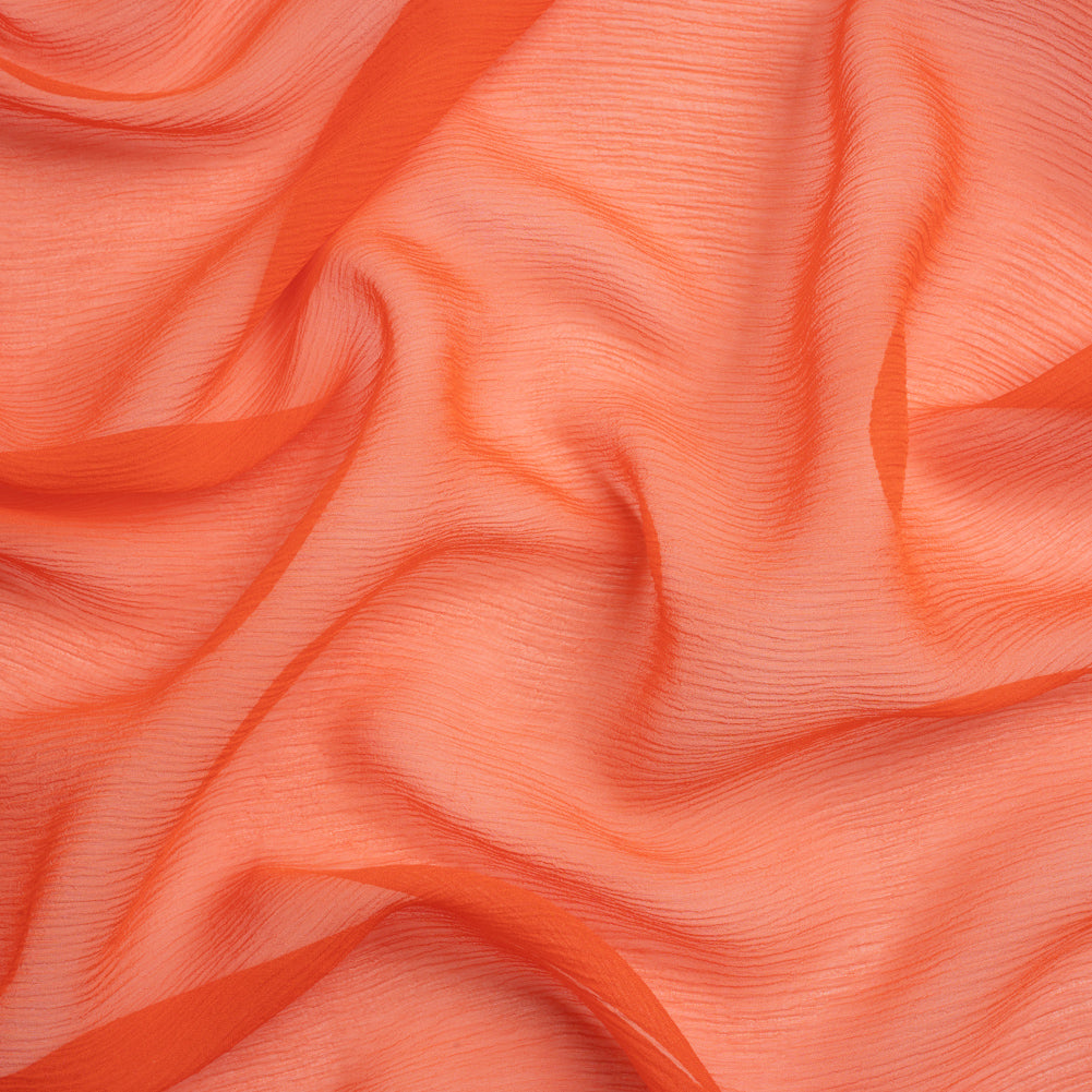 Crinkled Silk Chiffon - Mandarin - Premium Collection