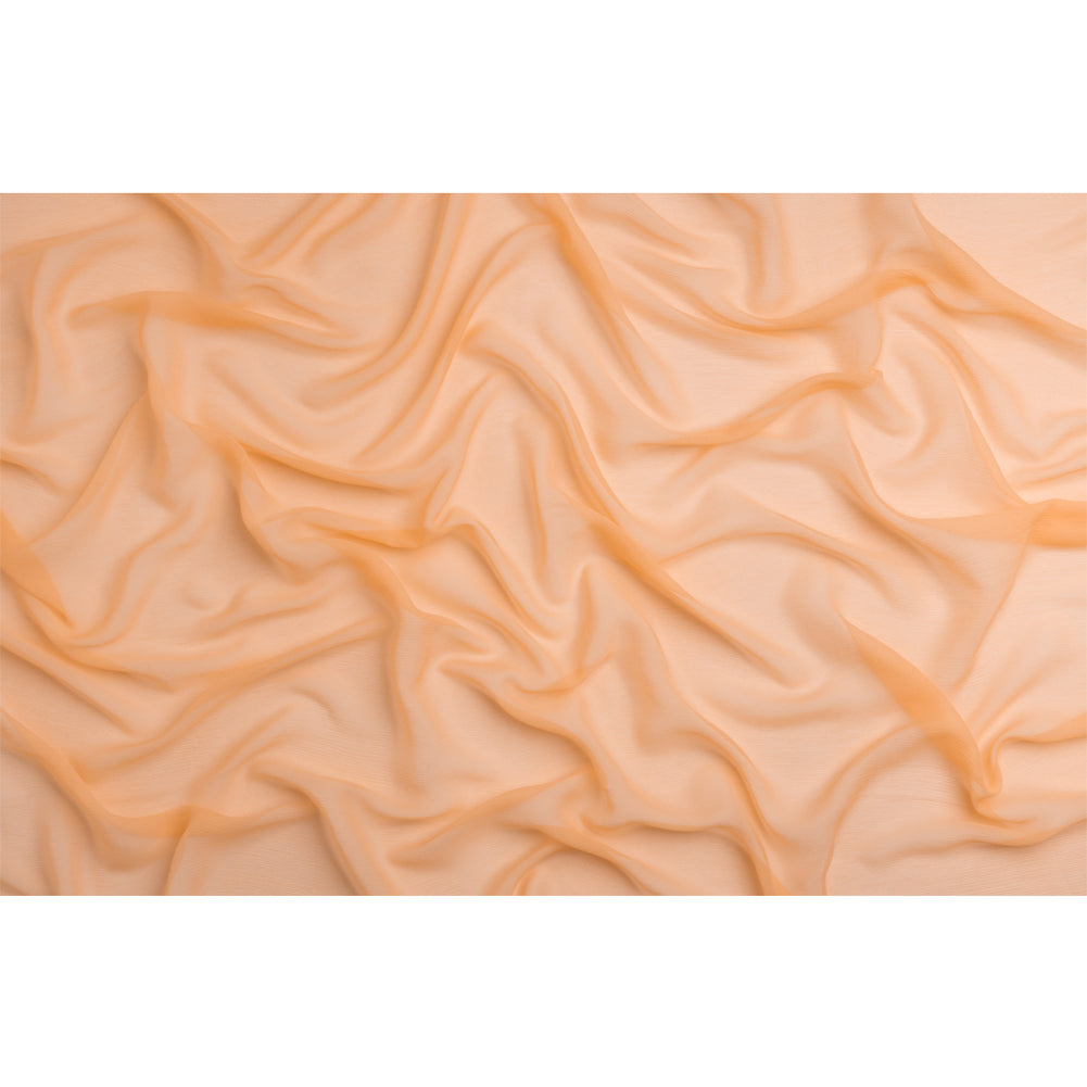 Crinkled Silk Chiffon - Peach - Premium Collection