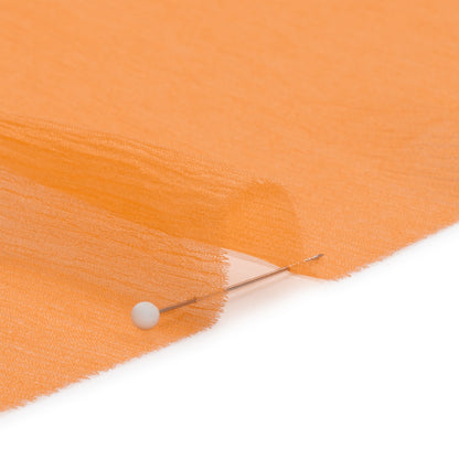 Crinkled Silk Chiffon - Peach Fuzz - Premium Collection
