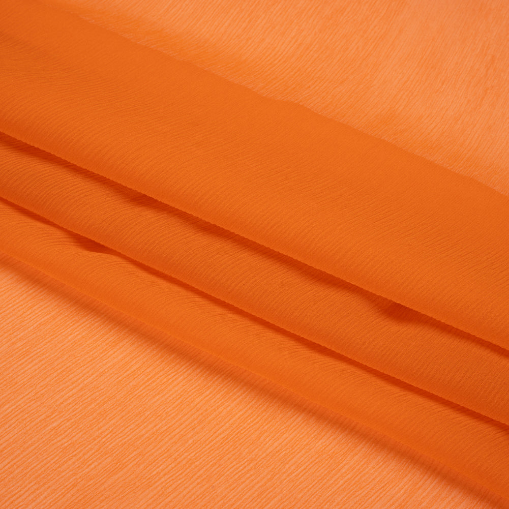 Crinkled Silk Chiffon - Burnt Orange - Premium Collection