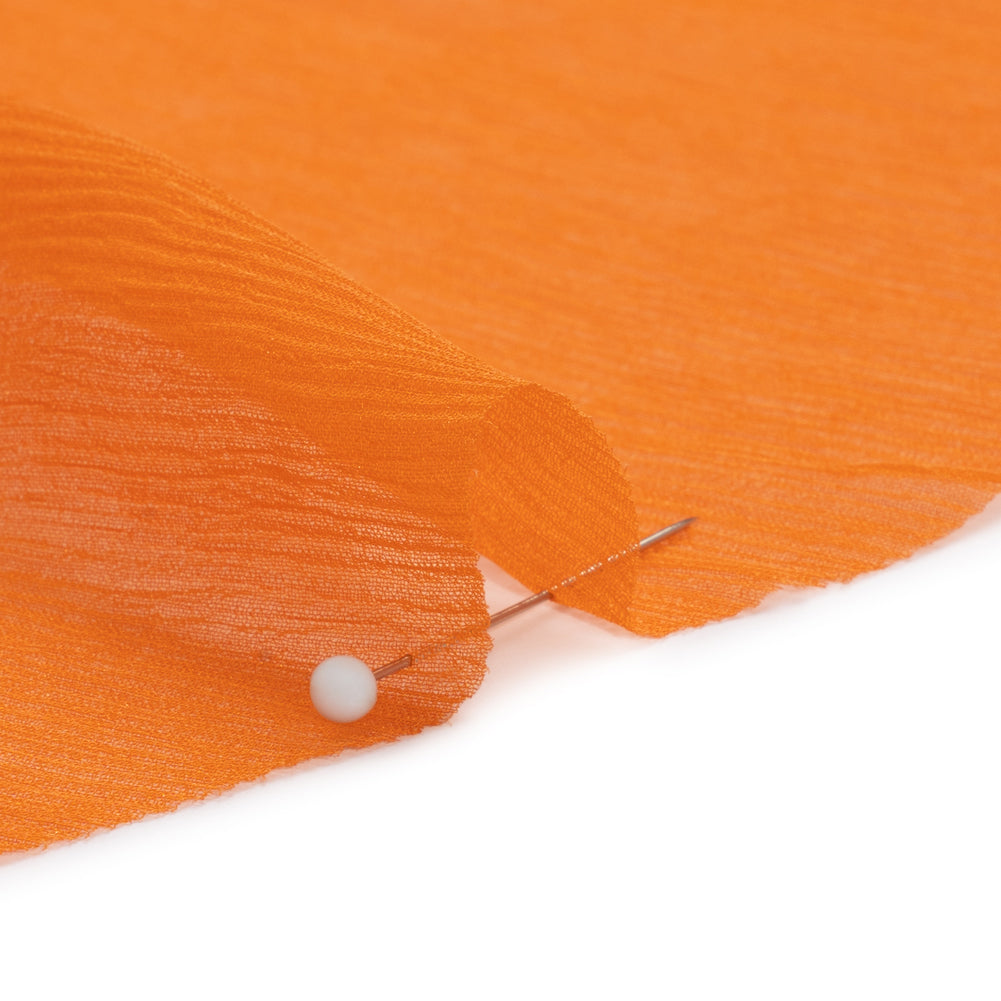 Crinkled Silk Chiffon - Burnt Orange - Premium Collection