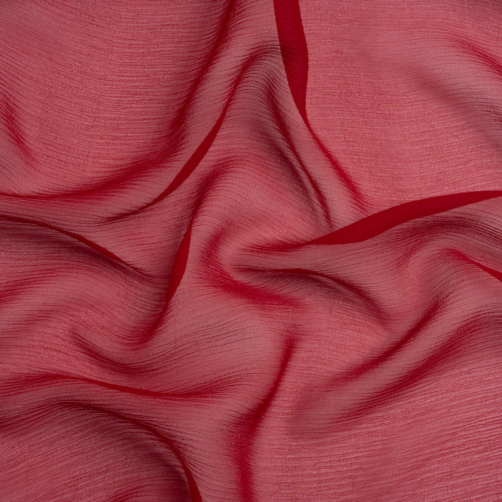 Crinkled Silk Chiffon - Chili Pepper - Premium Collection