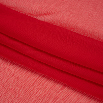 Crinkled Silk Chiffon - Brick - Premium Collection