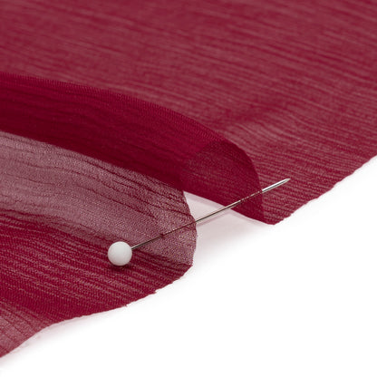 Crinkled Silk Chiffon - Wine - Premium Collection