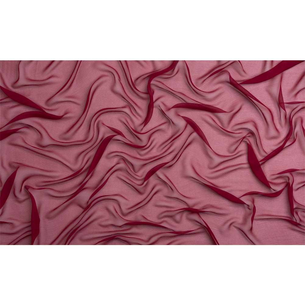 Crinkled Silk Chiffon - Wine - Premium Collection