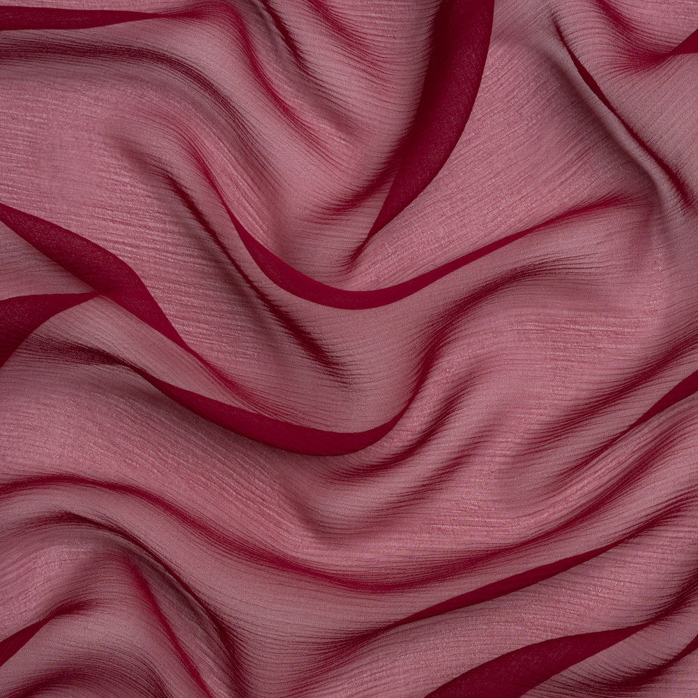 Crinkled Silk Chiffon - Wine - Premium Collection