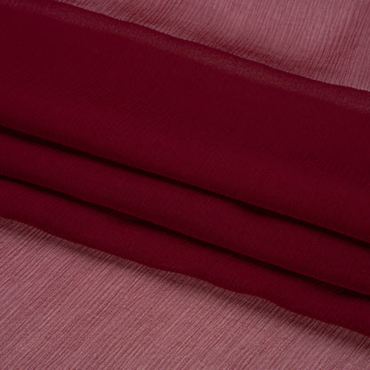 Crinkled Silk Chiffon - Maroon - Premium Collection