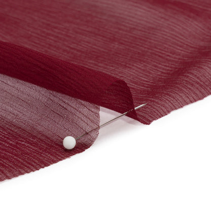 Crinkled Silk Chiffon - Maroon - Premium Collection