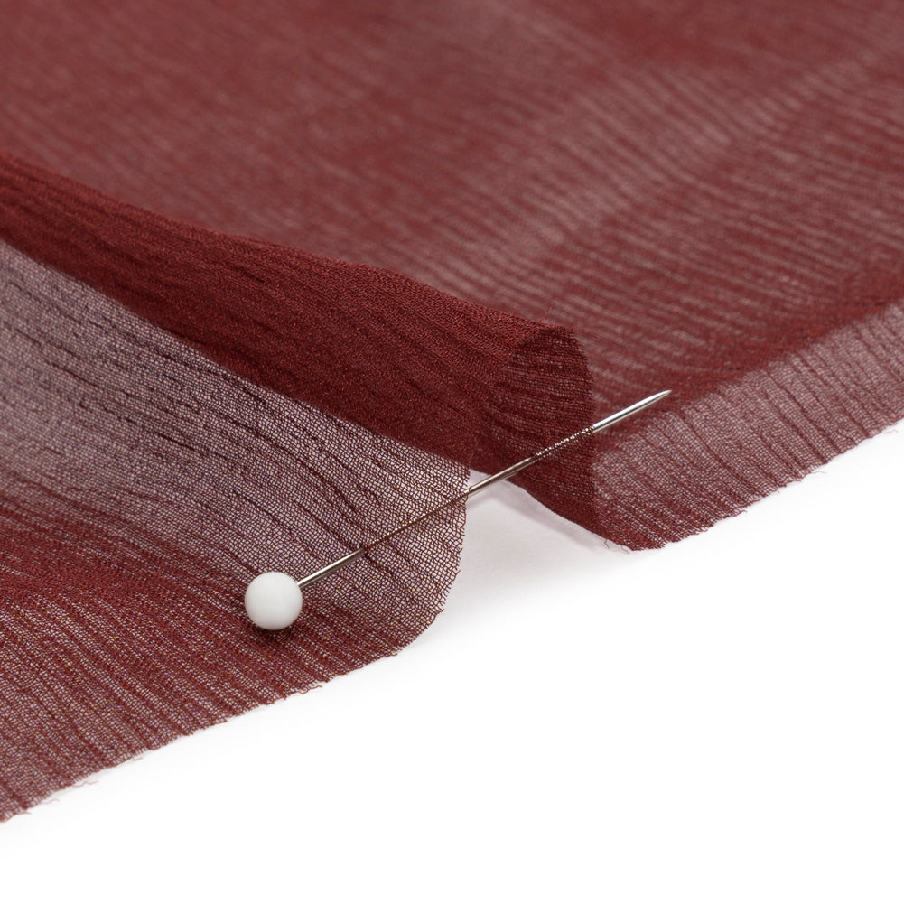 Crinkled Silk Chiffon - Port - Premium Collection