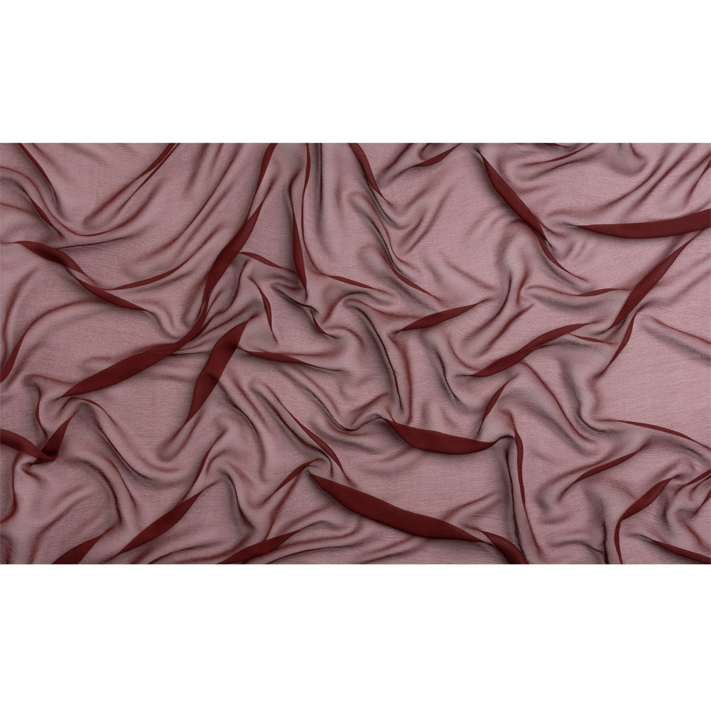 Crinkled Silk Chiffon - Port - Premium Collection