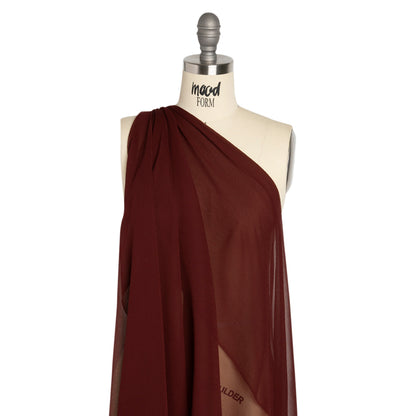 Crinkled Silk Chiffon - Port - Premium Collection