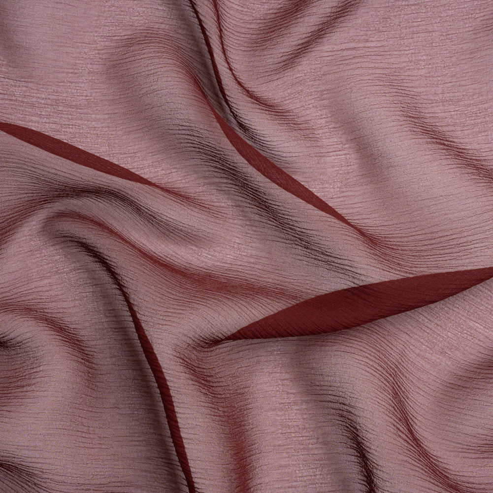 Crinkled Silk Chiffon - Port - Premium Collection