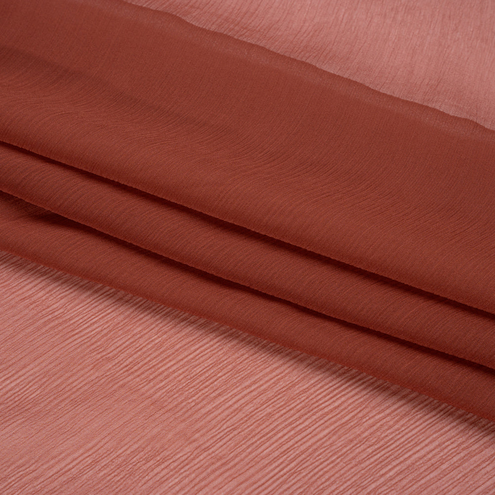 Crinkled Silk Chiffon - Mahogany - Premium Collection