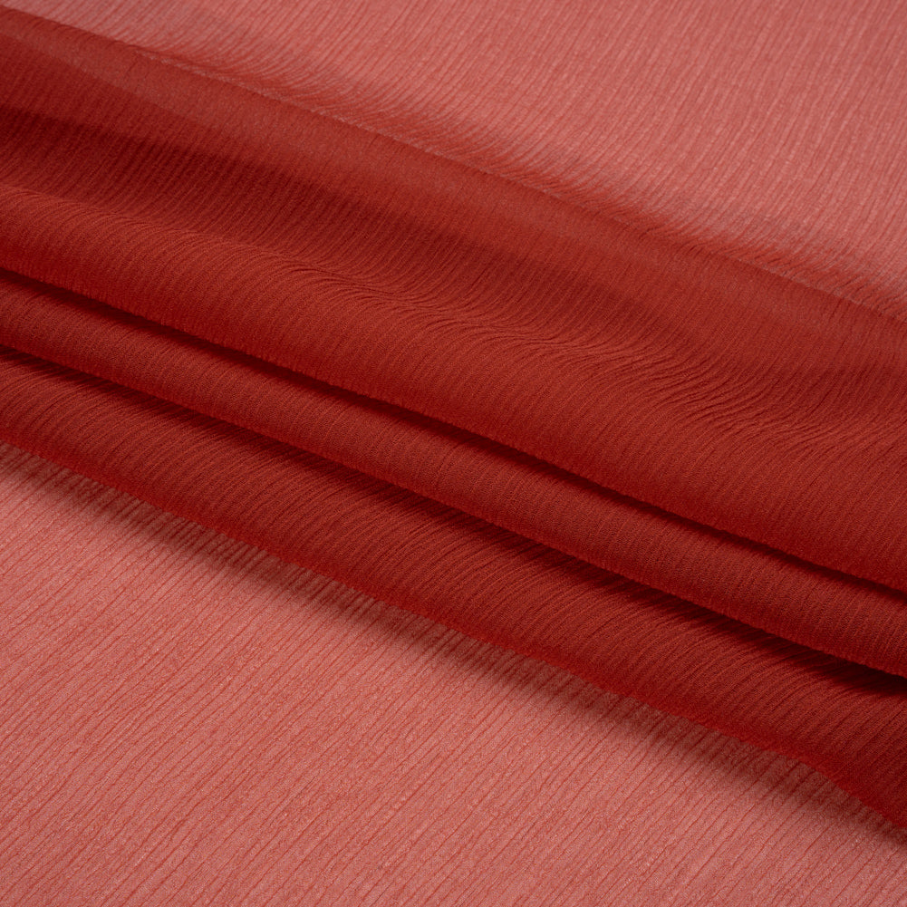 Crinkled Silk Chiffon - Rust - Premium Collection - Folded