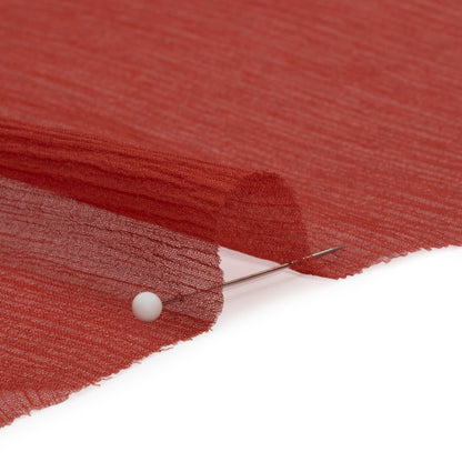 Crinkled Silk Chiffon - Rust - Premium Collection