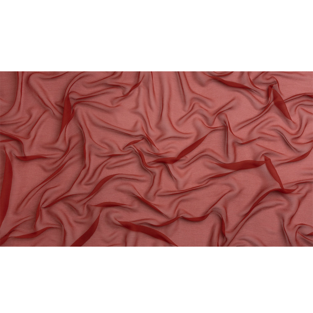 Crinkled Silk Chiffon - Rust - Premium Collection - Full