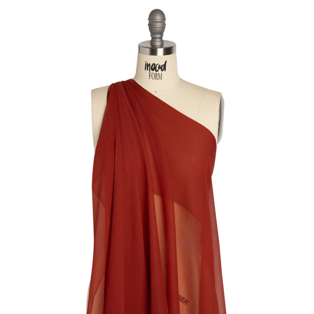 Crinkled Silk Chiffon - Rust - Premium Collection - Drape