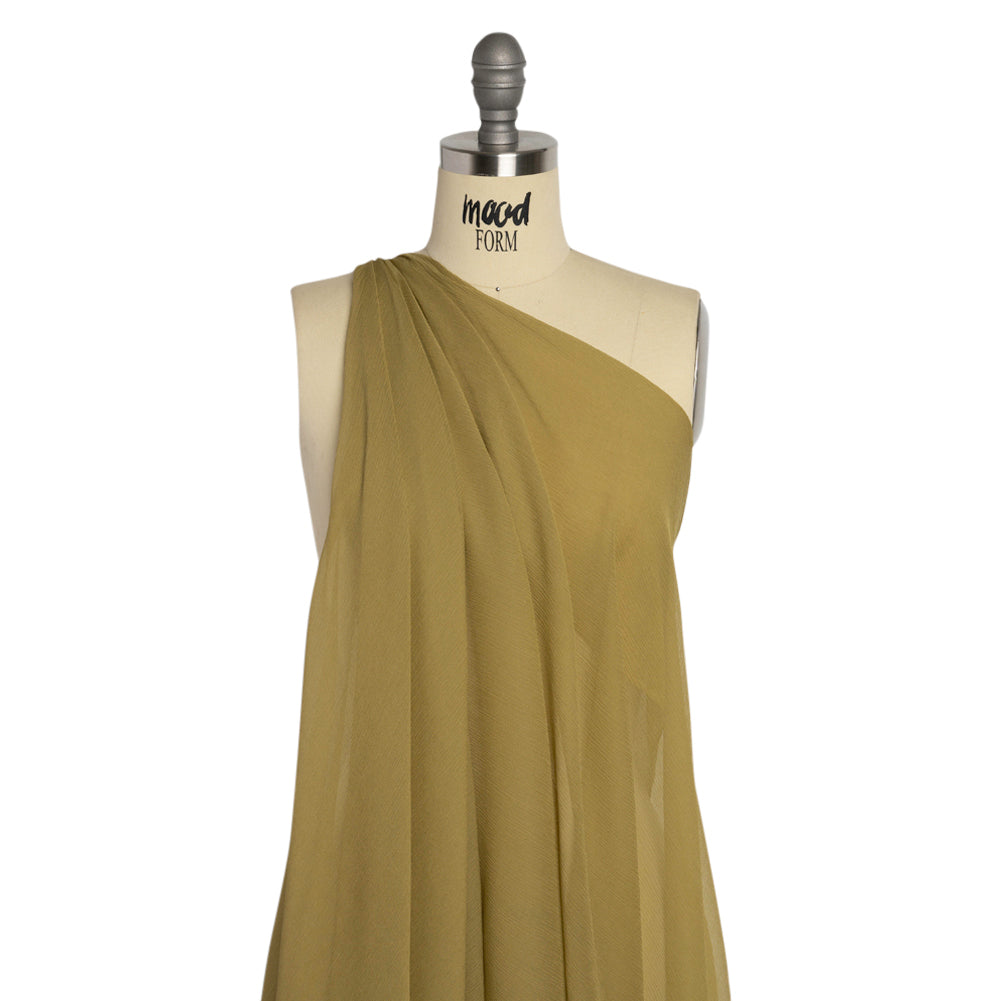 Crinkled Silk Chiffon - Sage Green - Premium Collection