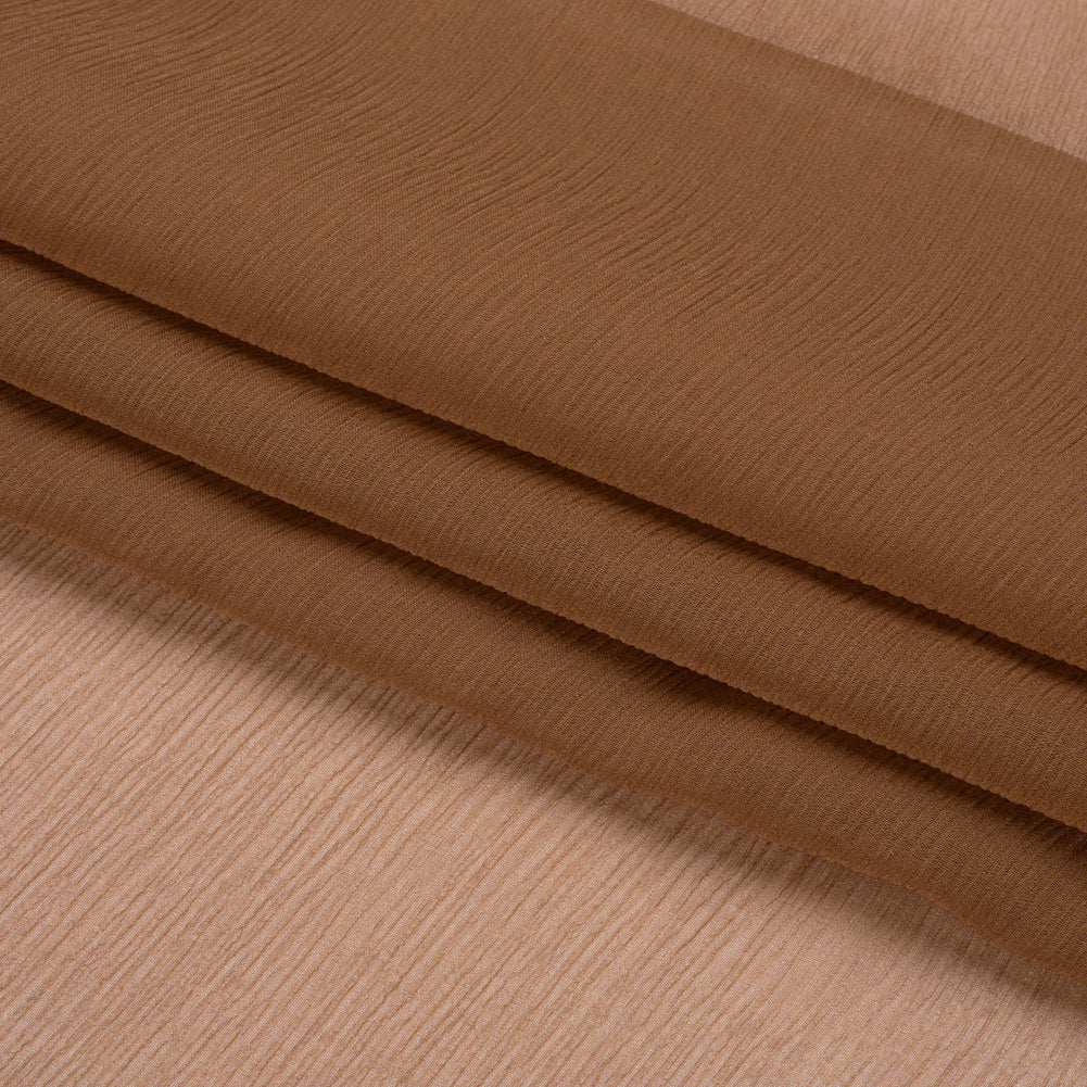 Crinkled Silk Chiffon - Light Brown - Premium Collection