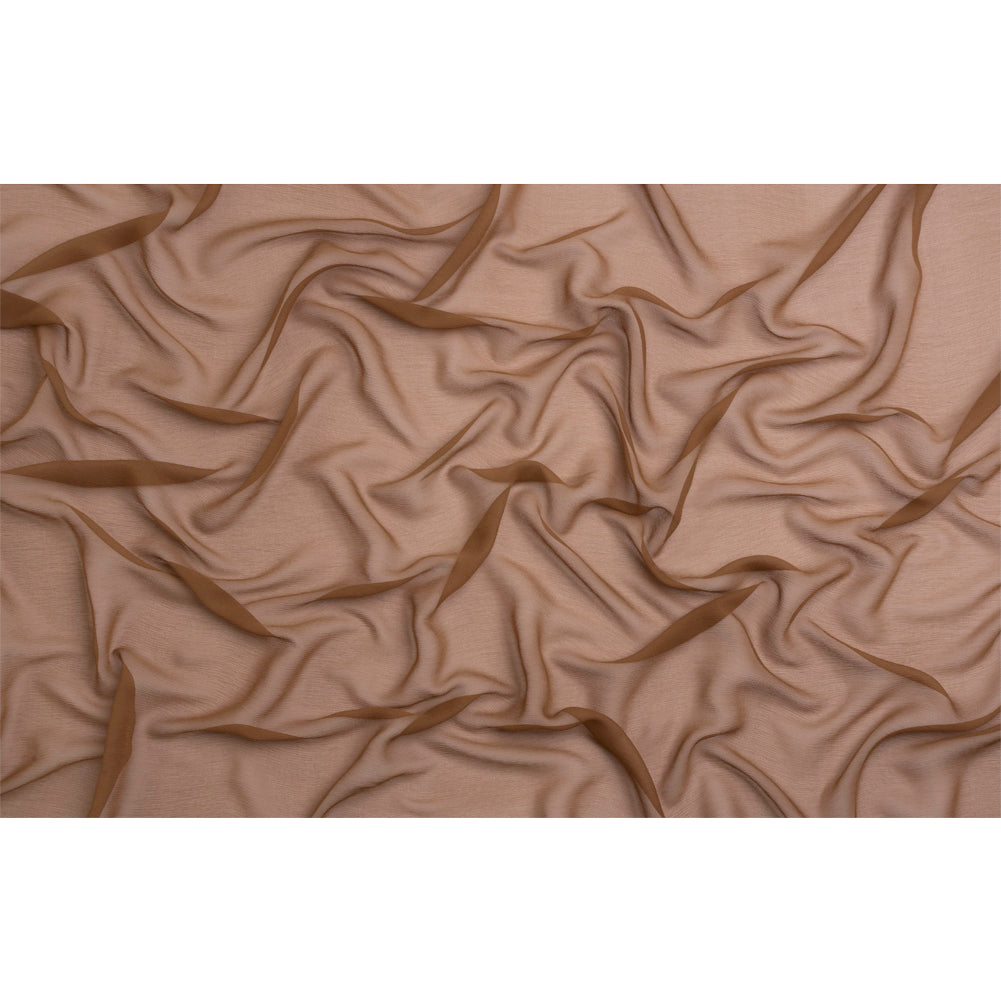 Crinkled Silk Chiffon - Light Brown - Premium Collection