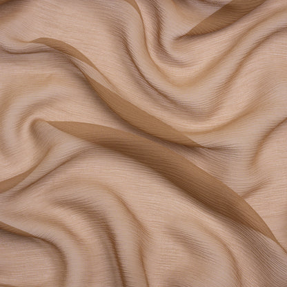 Crinkled Silk Chiffon - Cappuccino - Premium Collection