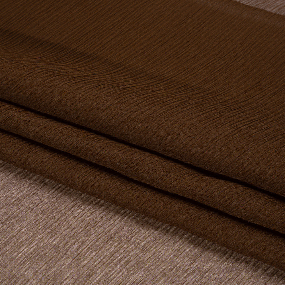 Crinkled Silk Chiffon - Chocolate - Premium Collection